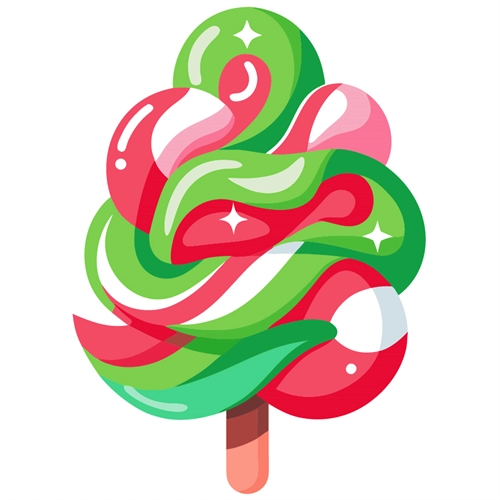 Candyland Theme Swirl Lollipop Transparent Sticker